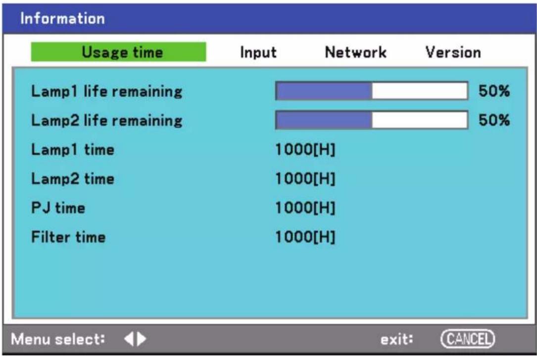 VIVITEK D5500 - Usage time - 1