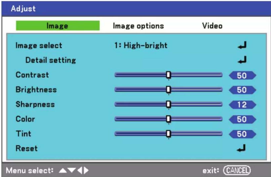 VIVITEK D5500 - Image menu - 1