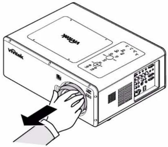 VIVITEK D5500 - Removing the Existing Lens From the Projector - 3