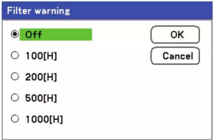 VIVITEK D5500 - Filter warning - 1