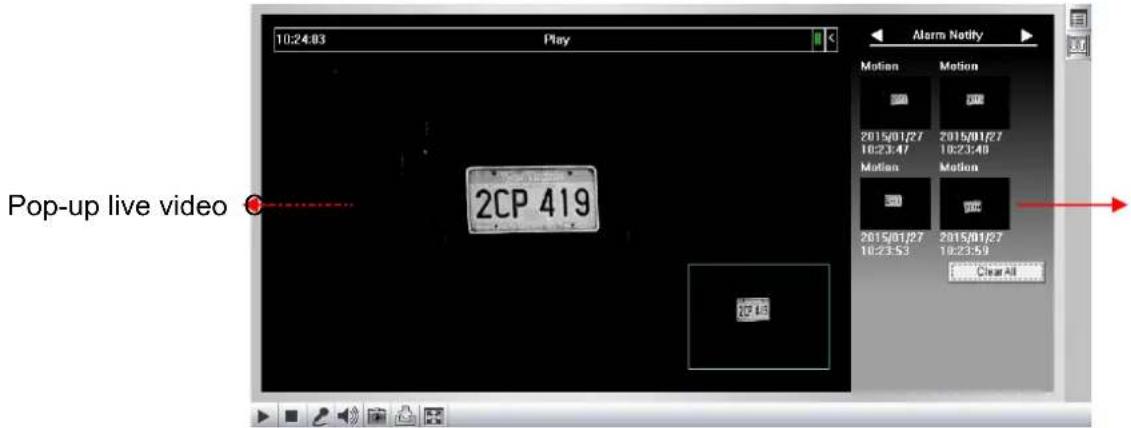10:24:03 Play Alarm Notify Motion Motion 2015/01/27 2015/01/27 10:23:47 10:23:40 Motion Motion 2015/01/27 2015/01/27 10:23:53 10:23:59 Pop-up live video 2CP 419 Clear All