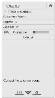 VIZIO Reference RS120-B3 - Scanning for Channels - 1