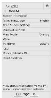 VIZIO Reference RS120-B3 - CHANGING THE TV SETTINGS - 1