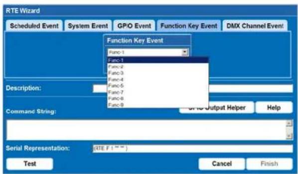 Christie Roadster HD16K - Add a Function Key Event - 1