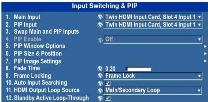 Christie Roadster HD16K - Input Switching and PIP Menu - 1