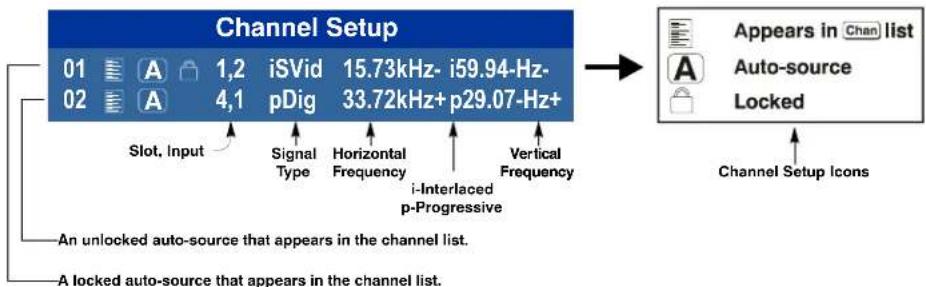 Christie Roadster HD16K - Channel Setup Menu - 1