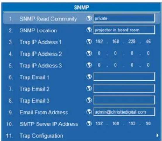 Christie Roadster HD16K - 3.9.11SNMP - Submenu - 1