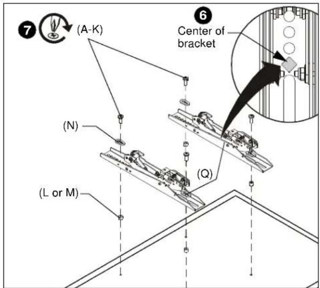 (A-K) (N) (L or M) (Q) Center of bracket 6
