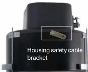 Housing safety cable bracket