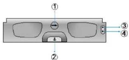 Diagram of a vehicle rearview system with labeled components and directional arrows