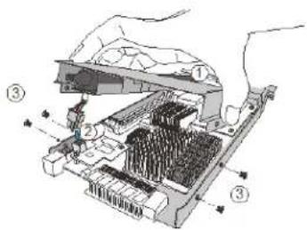 Technical diagram of a mechanical device with numbered components, likely for assembly or maintenance instructions.