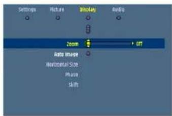 Settings Picture Display Radio Zoom Off Ratio Image Horizontal Size Phase Skits