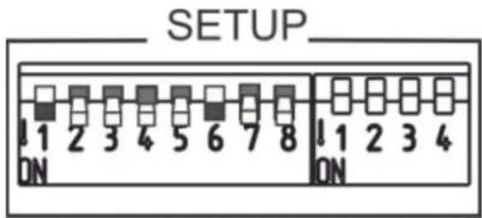 SETUP 1 2 3 4 5 6 7 8 1 2 3 4 ON ON