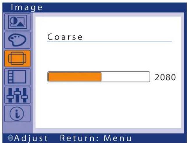 Image Coarse 2080 Adjust Return: Menu