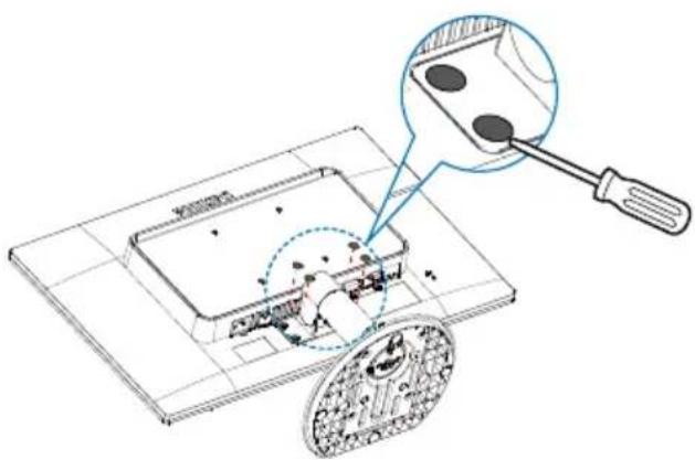Technical diagram showing a mechanical assembly with a magnified inset highlighting a component detail, likely illustrating a disassembly or assembly process.