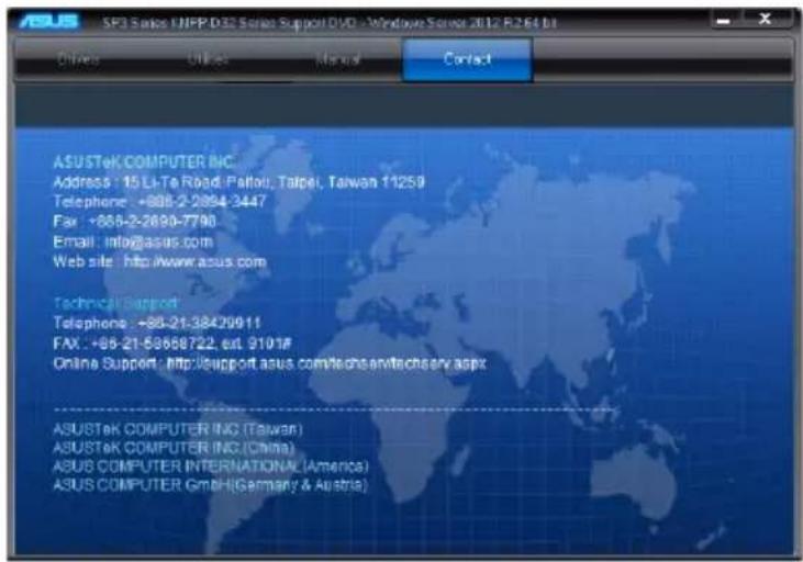ASUS RS500A-E9-PS4 - Contact information menu - 1