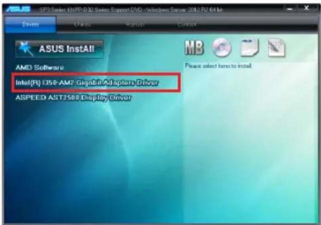 ASUS RS500A-E9-PS4 - Installing the Intel driver ^® I350-AM2 Gigabit Adapters - 2