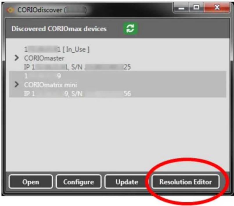 TV One C3-540 - Resolution Editor - 2