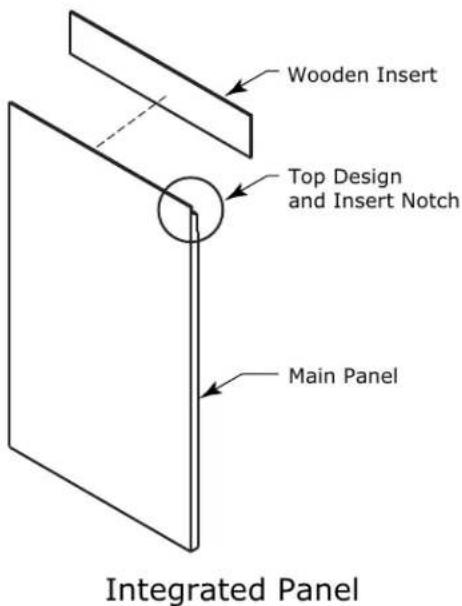 Wooden Insert Top Design and Insert Notch Main Panel Integrated Panel