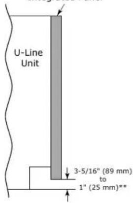 U-Line Unit 3-5/16" (89 mm) to 1" (25 mm)**