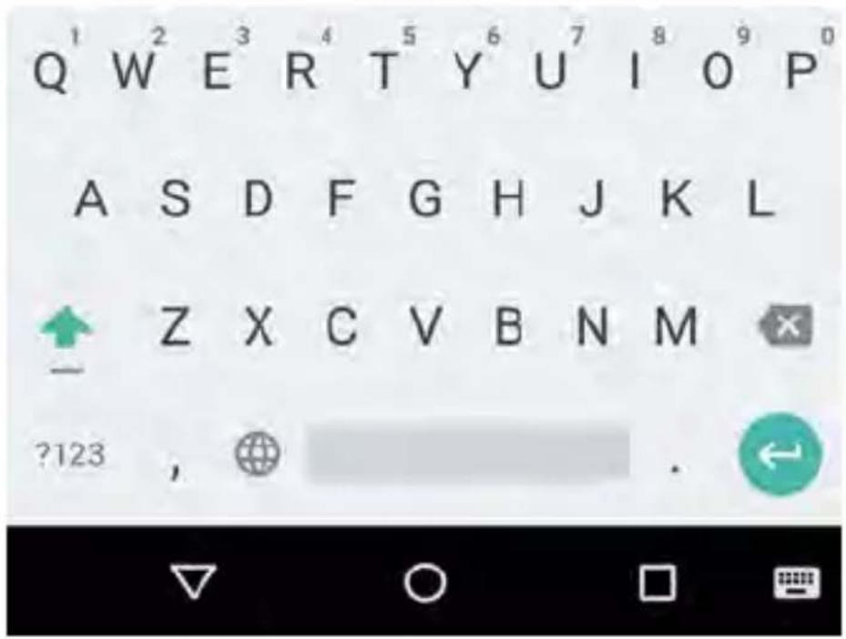Q¹ W² E³ R⁴ T⁵ Y⁶ U⁷ I⁸ O⁹ P⁰ A S D F G H J K L Z X C V B N M ?123 , .