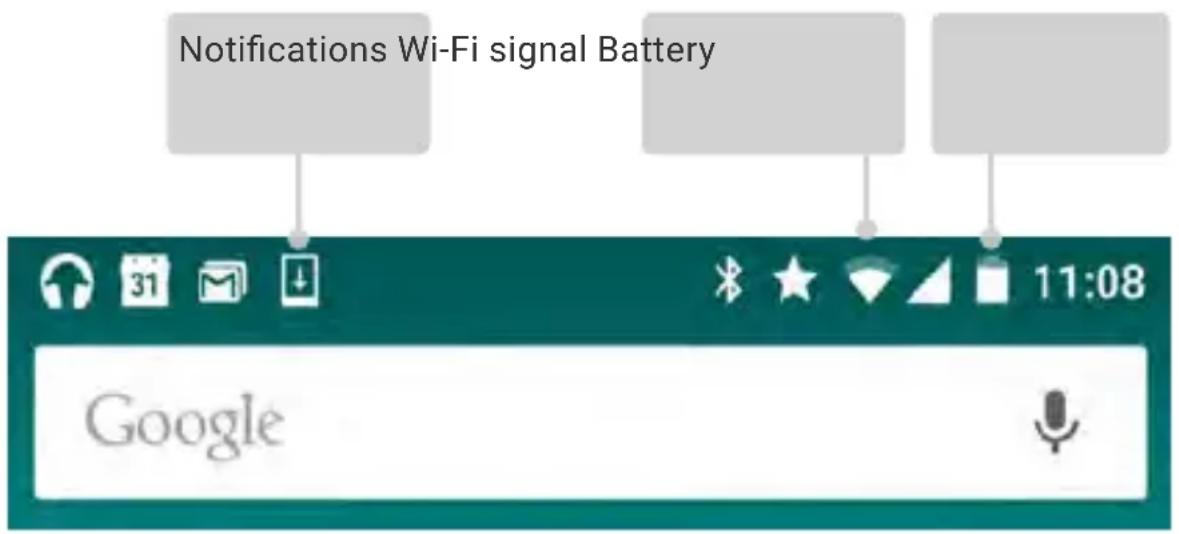 Notifications Wi-Fi signal Battery Google