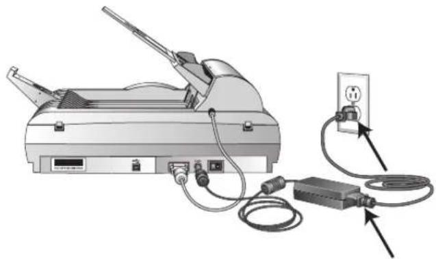 Visioneer One Touch 9650 - To connect the power supply: - 2