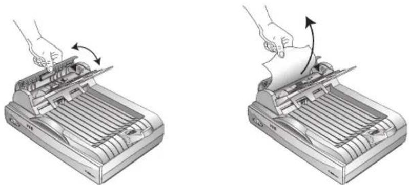 Visioneer One Touch 9650 - To clear a paper jam: - 1