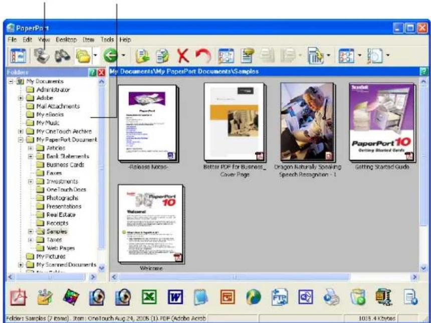 PaperPort File Edit View Desktop Item Tools Help Folders My Documents Administrator Adobe Mail Attachments My eBooks My Music My OneTouch Archive My PaperPort Document Articles Bank Statements Business Cards Faxes Investments OneTouch Does Photographs Presentations Real Estate Receipts Samples Taxes Web Pages My Pictures My Scanned Documents My Documents\My PaperPort Documents\Samples Release Notes Better PDF for Business_ Cover Page Dragon Naturally Speaking Speech Recognition - 1 Getting Started Guide Welcome PaperPort 10 Welcome 1015.4 Kbytes