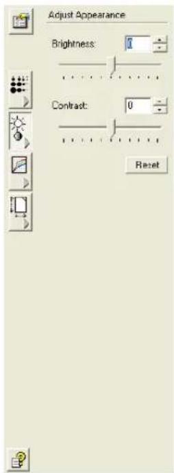 Adjust Appearance Brightness: 0 Contrast: 0 Reset