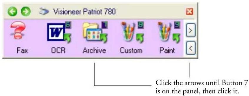 Visioneer Patriot 780 Fax OCR Archive Custom Paint Click the arrows until Button 7 is on the panel, then click it.