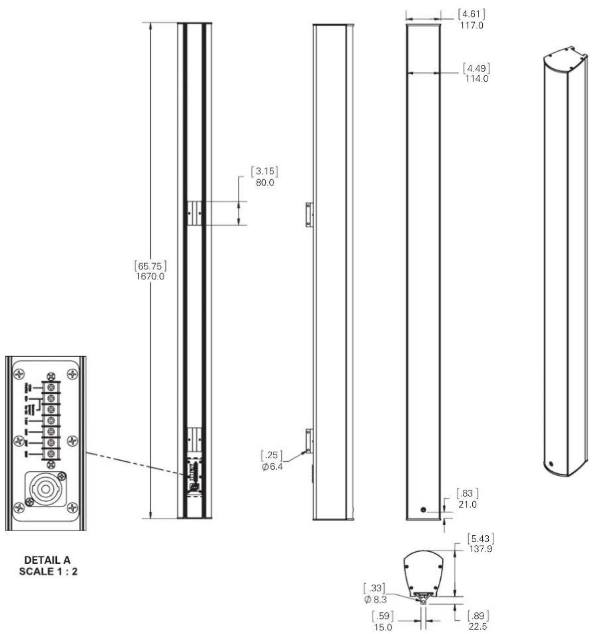 DETAIL A SCALE 1 : 2 [65.75] 1670.0 [3.15] 80.0 [.25] Ø6.4 [.83] 21.0 [5.43] 137.9 [.33] Ø8.3 [.59] 15.0 [.89] 22.5 [4.61] 117.0 [4.49] 114.0