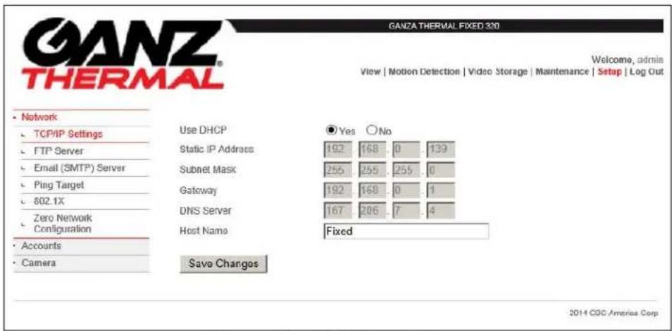 Ganz ZNT6-HBT1FN20 - TCP/IP Settings - 1