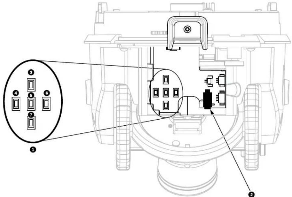Technical diagram of a vehicle's internal components with numbered labels pointing to specific parts.