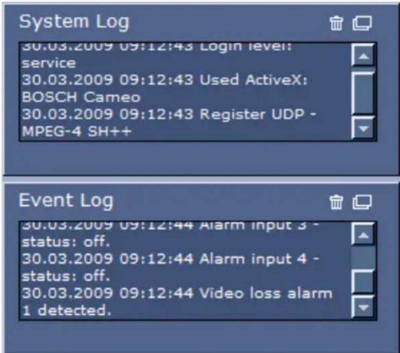 BOSCH DINION IP NEI-308V05 - System Log / Event Log - 1
