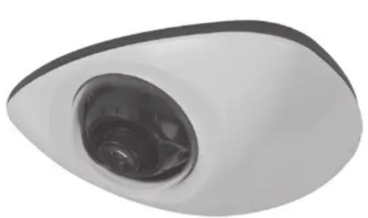 Close-up of a white, teardrop-shaped object with a circular opening and central lens (no text or symbols visible)
