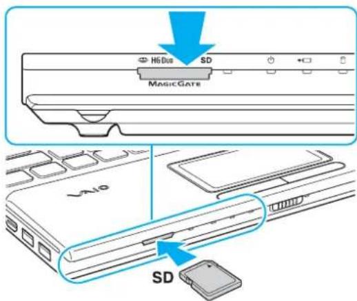 SONY Vaio VPCCB32 - To insert an SD memory card - 1