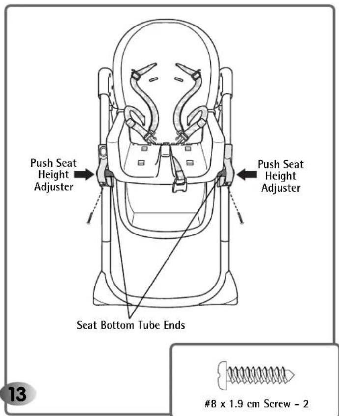 Push Seat Height Adjuster Push Seat Height Adjuster Seat Bottom Tube Ends #8 x 1.9 cm Screw - 2
