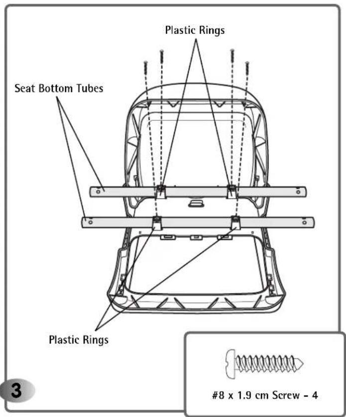 Plastic Rings Seat Bottom Tubes Plastic Rings #8 x 1.9 cm Screw - 4