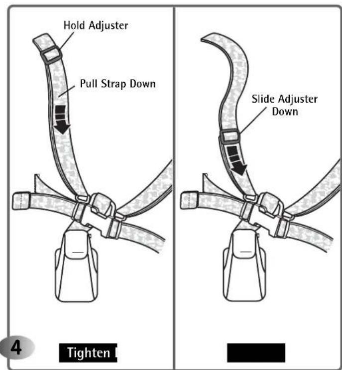 Hold Adjuster Pull Strap Down Slide Adjuster Down Tighten