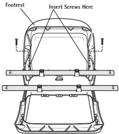 Footrest Insert Screws Here