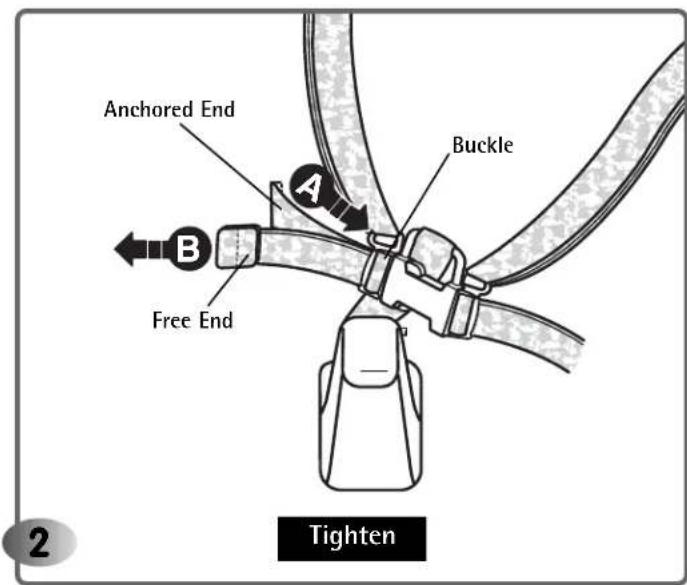 Anchored End B Free End A Buckle Tighten 2