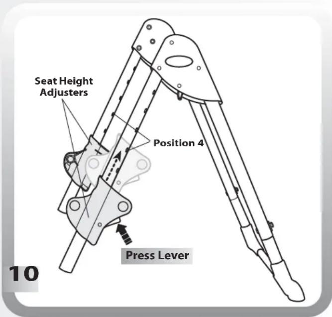 Seat Height Adjusters Position 4 Press Lever 10
