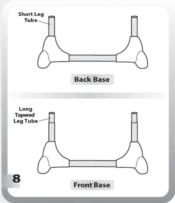 Short Leg Tube Back Base Long Tapered Leg Tube Front Base 8