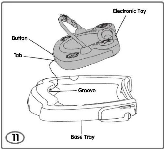 Electronic Toy Button Tab Groove Base Tray 11