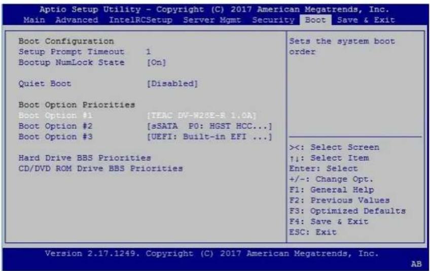 Infortrend EonServ 7012 - Setting up BIOS - 1