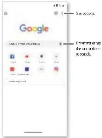 See options. Search or type web address Enter text or tap the microphone to search.