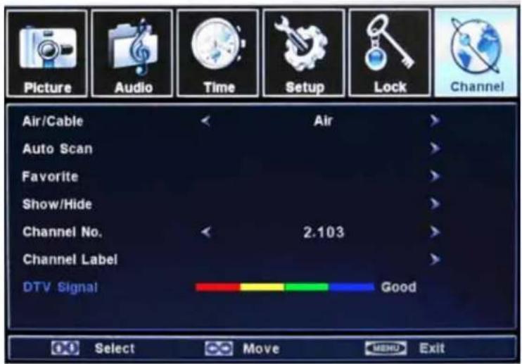 SunBriteTV Signature 5565HD - Channel Menu - 1