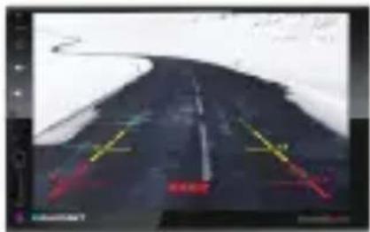Screenshot of a road monitoring system interface with red and yellow directional arrows on a road ahead