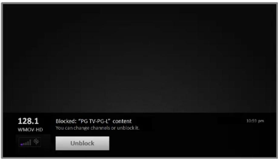 HISENSE 65R6209 - What happens when a TV show is blocked? - 1